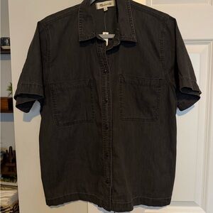 Faded Black Lightweight Denim Shirt